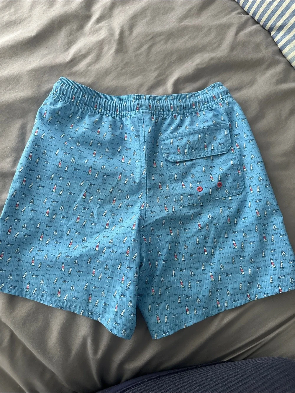 Vineyard Vines Sky Blue Buoy & Boat Print Swim Shorts